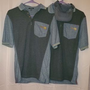 2 McDonald's Employee Polo Shirts with Visor